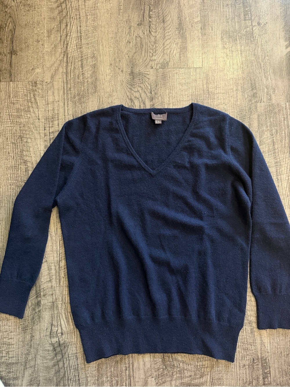 Pure Collection Navy V-Neck Women's Sweater